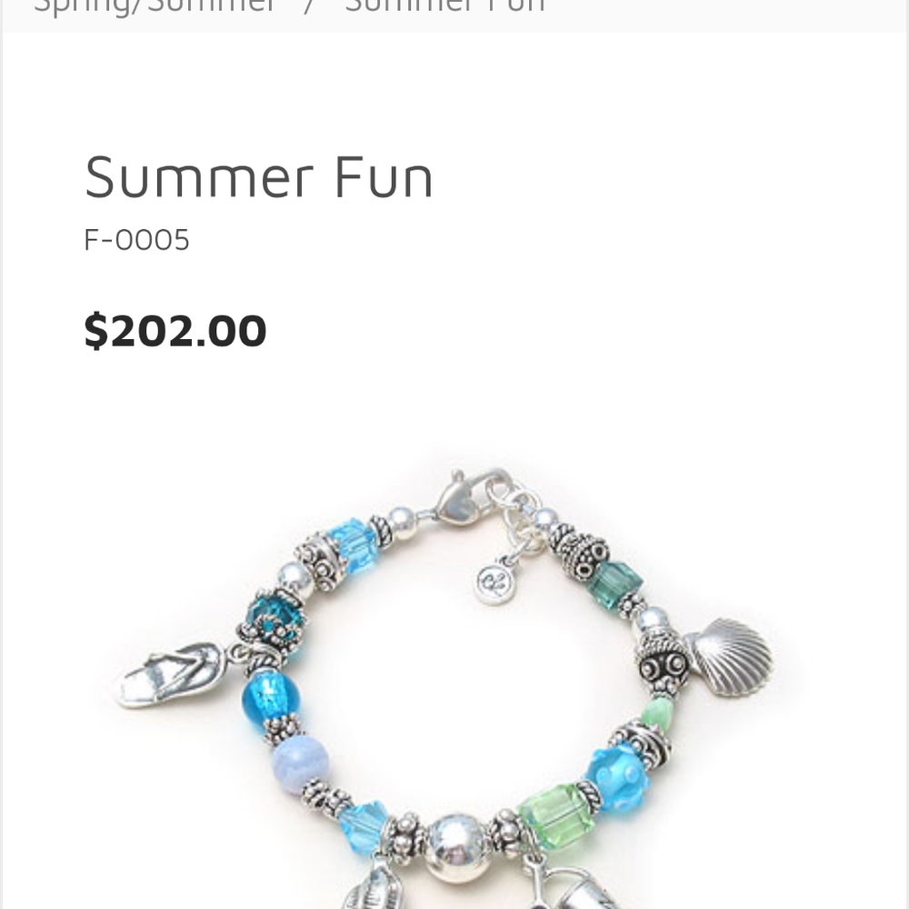 ek Summer Fun SEAGLASS STERLING bracelet.